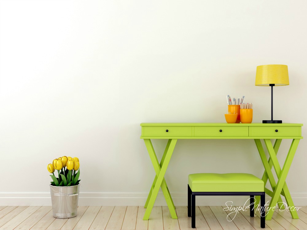 Simple Nature Decor Green Writing Table