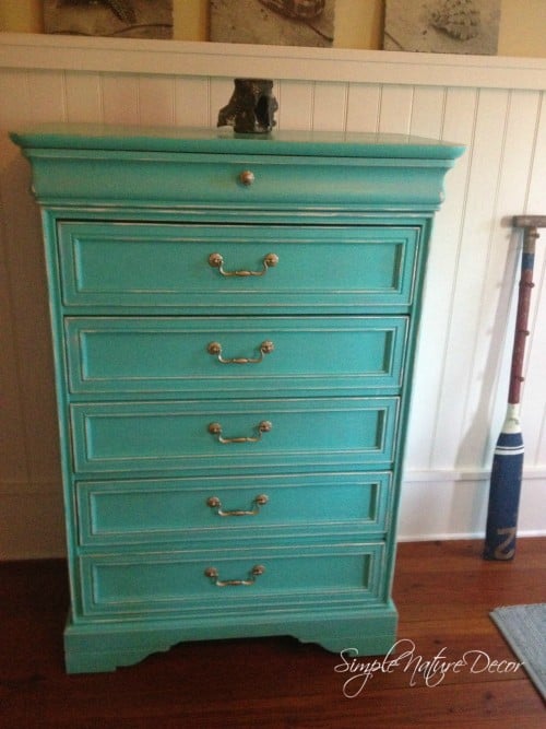 caribbean inspired turquoise chest