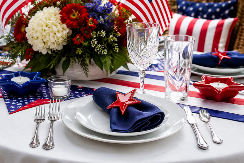 Outdoor July 4th BBQ Ideas setting