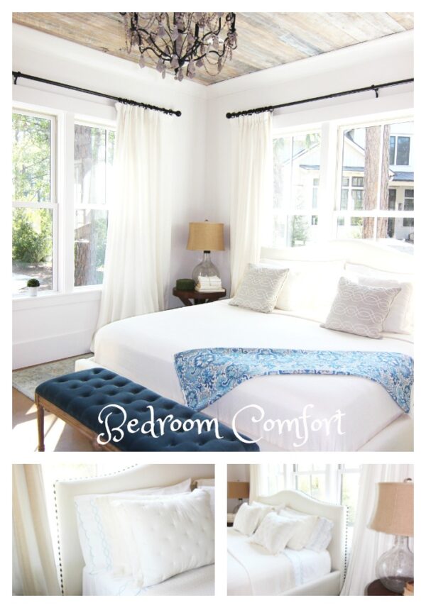 7 Ways to Refresh Your Home with Bright And Bold Home Decor Accents by adding a blue throw on bed