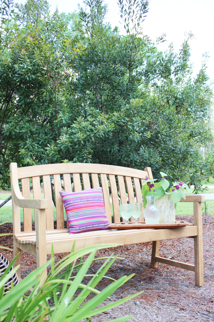 BEAUTIFUL BEAUTYBERRY TEAK GARDEN BENCH