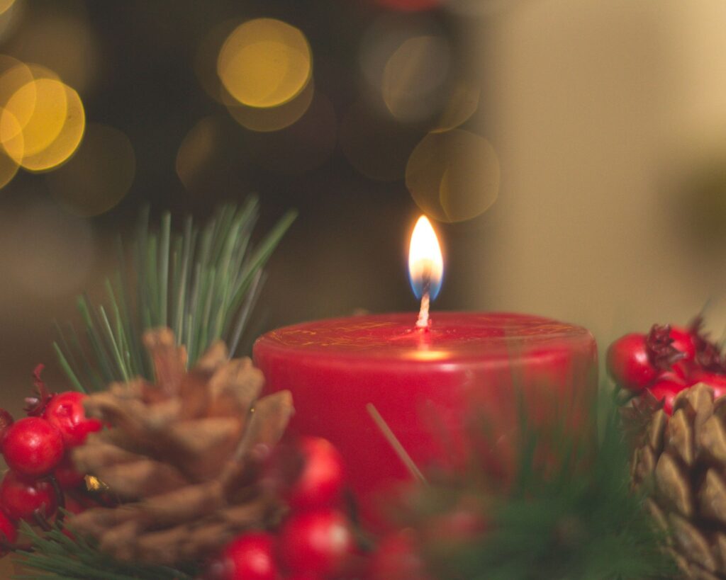 candle bringing on table