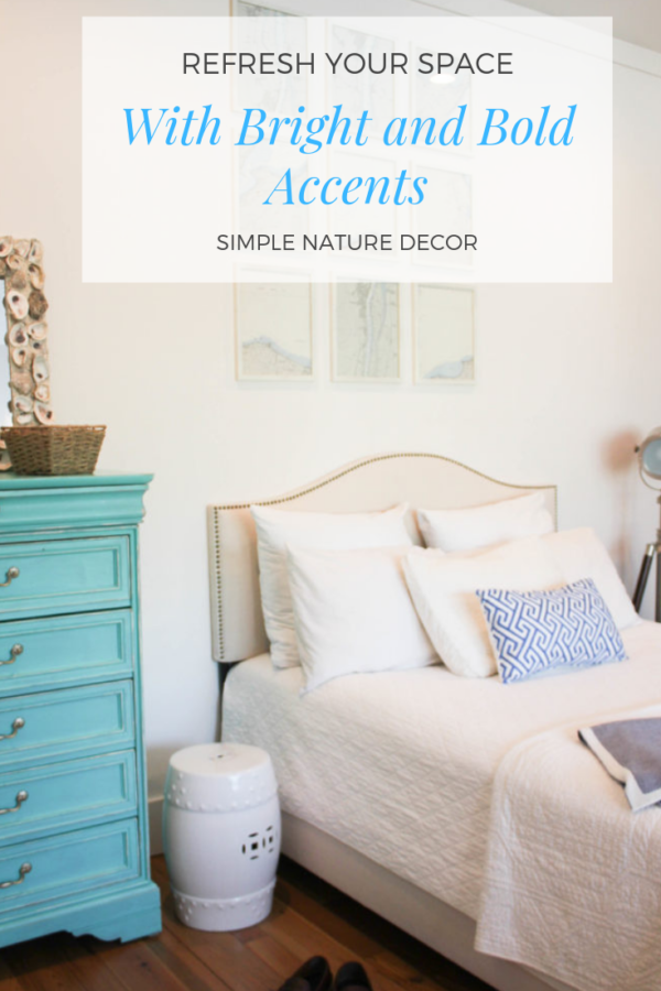 7 Ways to Refresh Your Home with Bright And Bold Home Decor Accents such as adding a colorful pillow