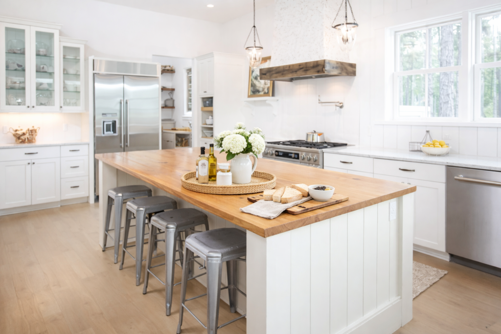 Simple Kitchen  island Decor With Natural Touches
