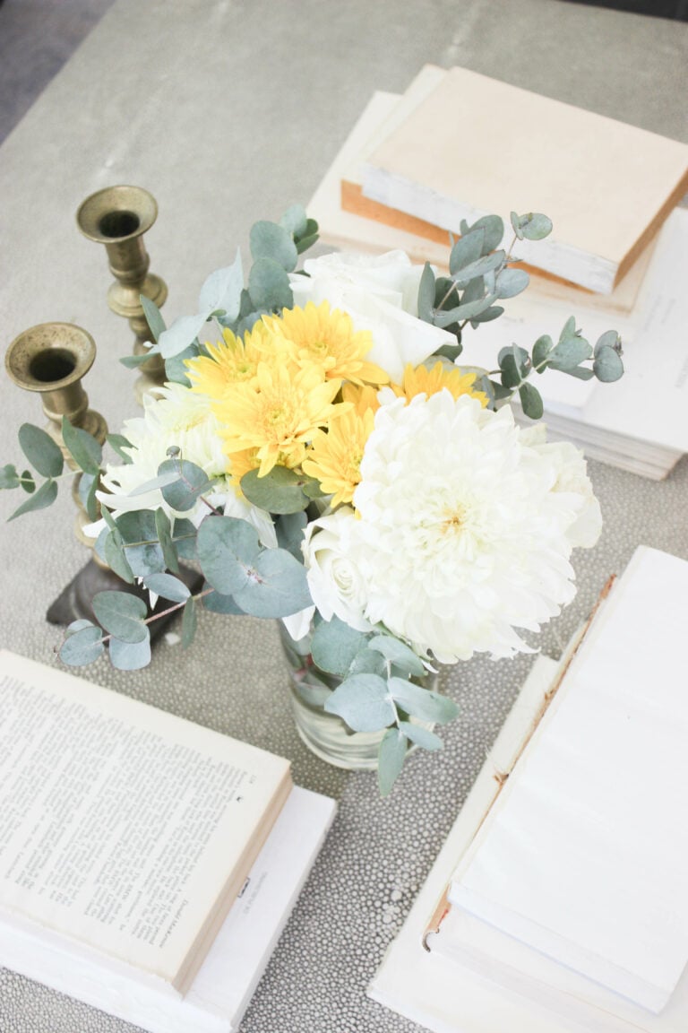 Nature Inspired Eucalytus  Centerpiece