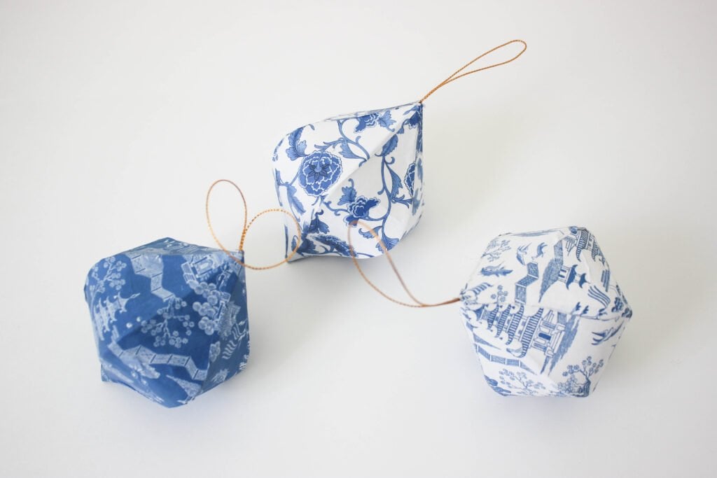 blue and white chinoiserie ornaments