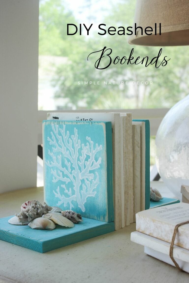 Handcrafted Coastal Bookends with Seashell Charm