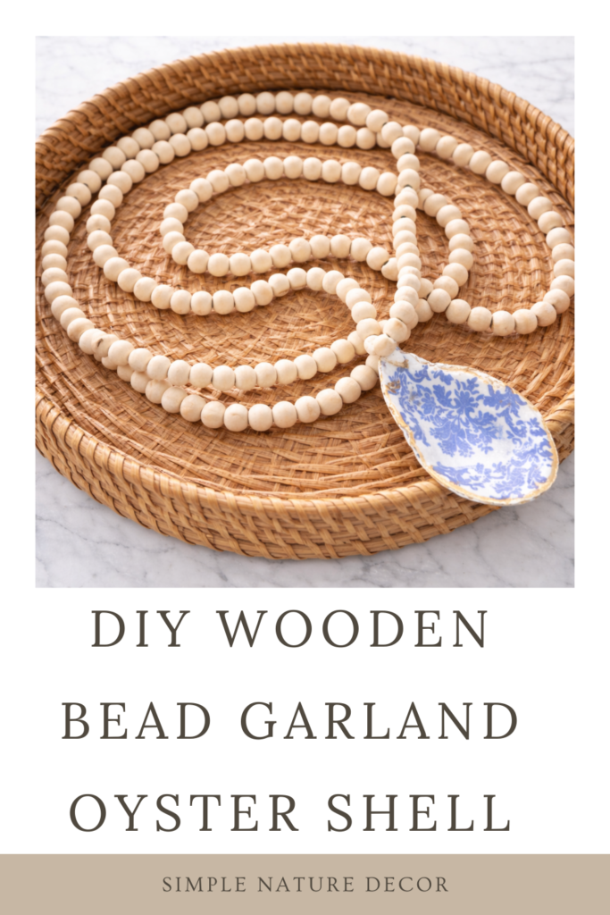 DIY  Wooden Bead Garland Oyster Shell