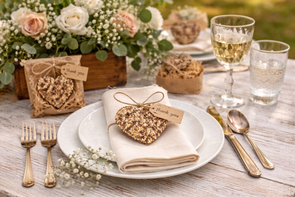 Rustic Heart  Bird Seed Favors