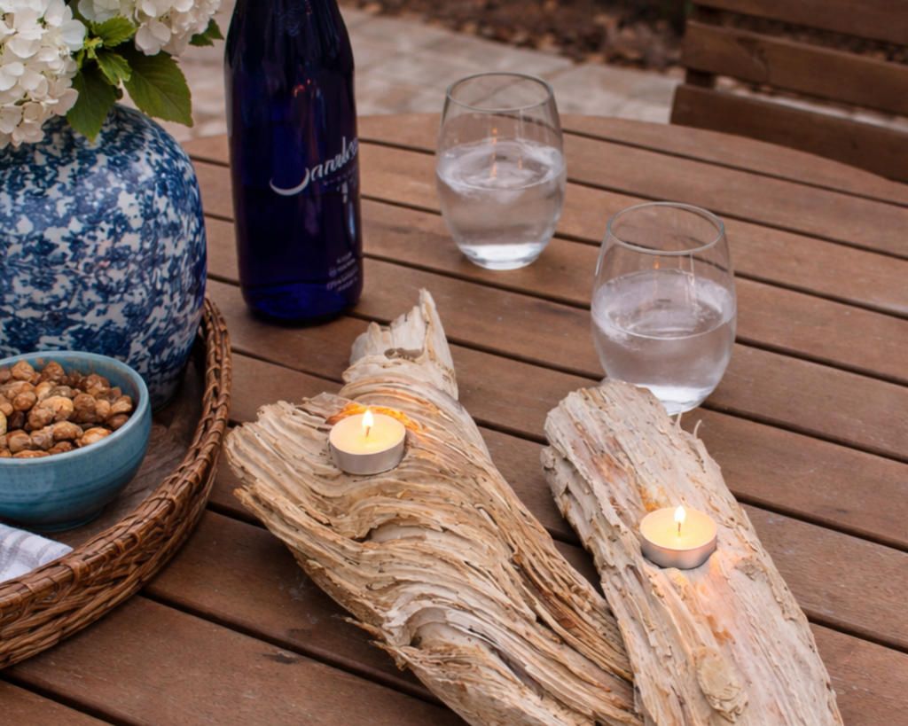 driftwood candle holder