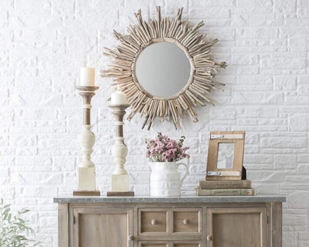 Driftwood mirror Decorate With Nature Themed  Decor