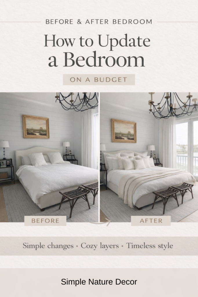 Easy Bedroom Update before and after