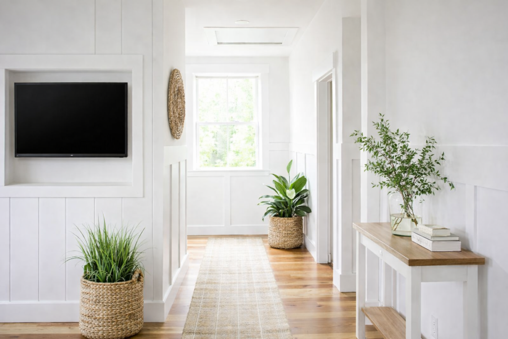  Cozy Nature Retreat Ideas hallway
