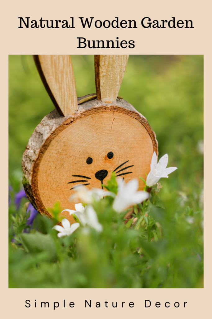 natural wood garden bunnies