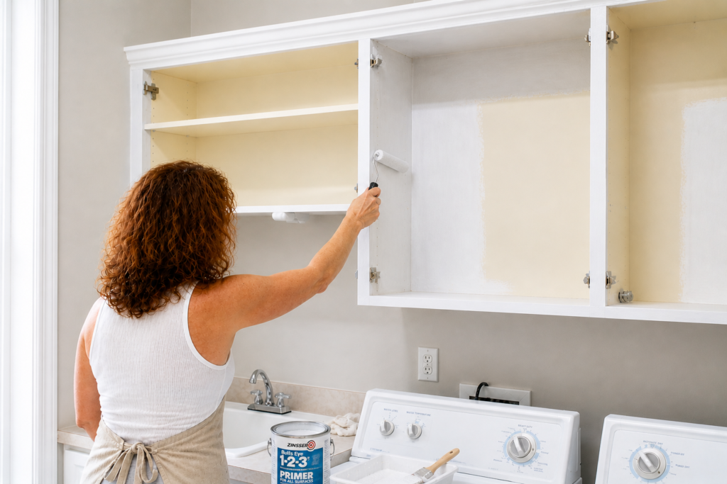 Laundry Room Cabinet Makeover for a Light and Natural Home